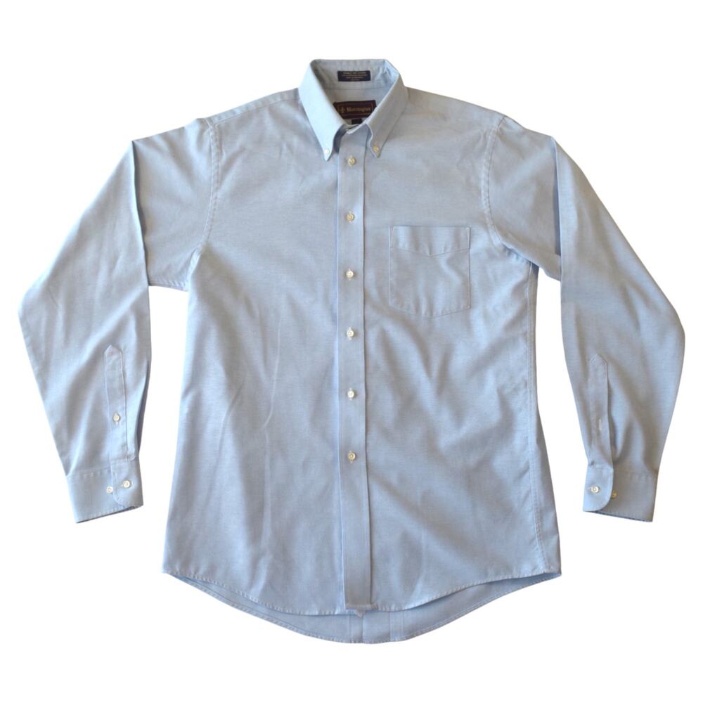 Barrington Blue Button-Down Shirt Size 15 1/2, 34-35 Cotton-Poly Blend